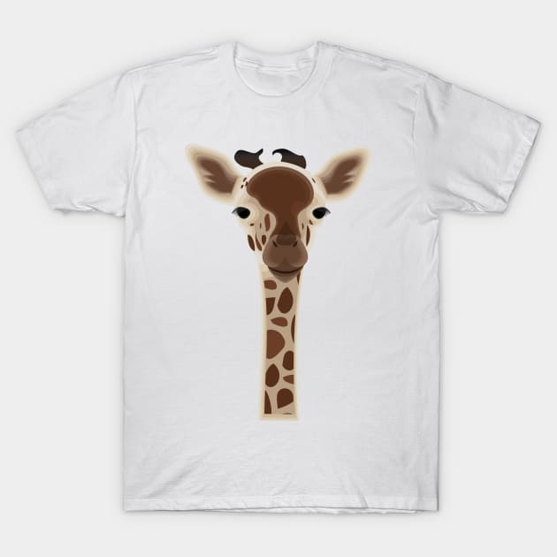 Wild Giraffe Baby on the grassland T-Shirt by thejoyker1986